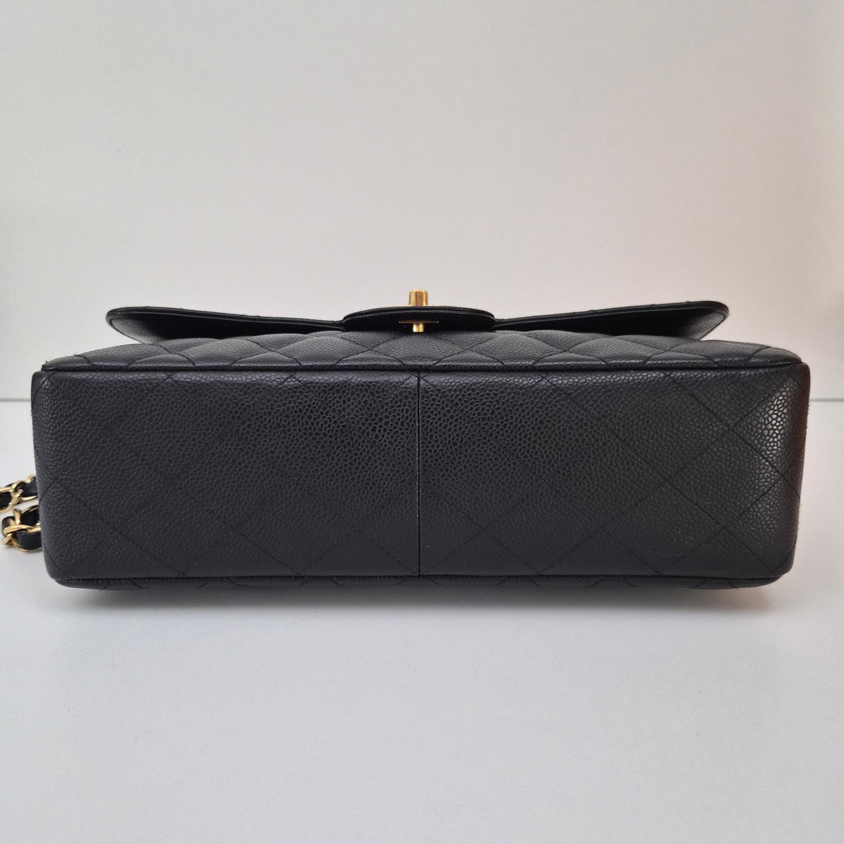 Chanel Caviar Leather Quilted Jumbo Single Flap Black