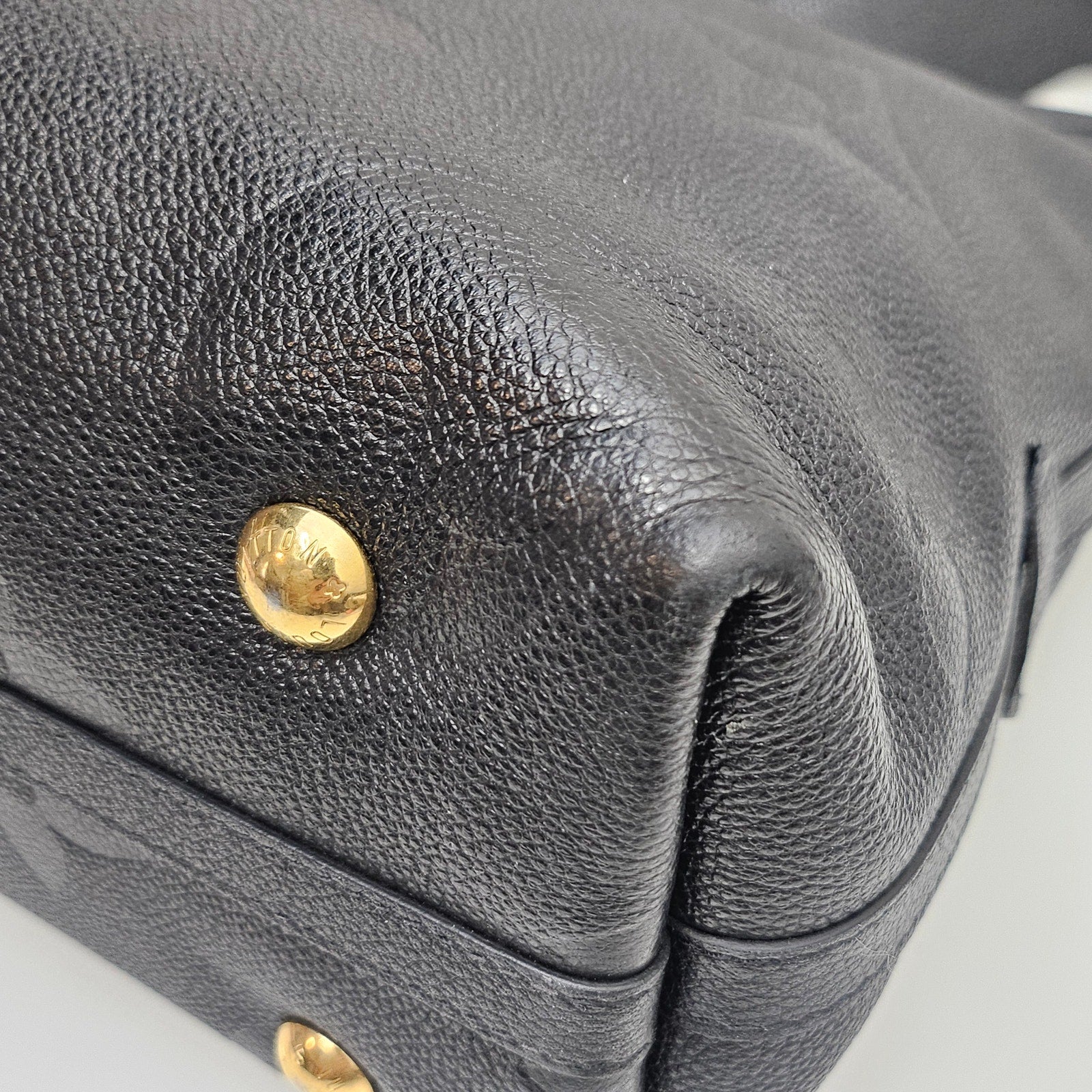 Louis Vuitton Carryall PM Black Empreinte Leather Messenger Bag