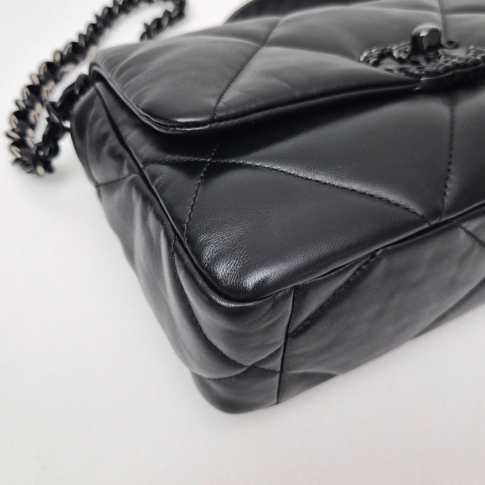 Chanel So Black Lambskin Quilted Small 19 Flap