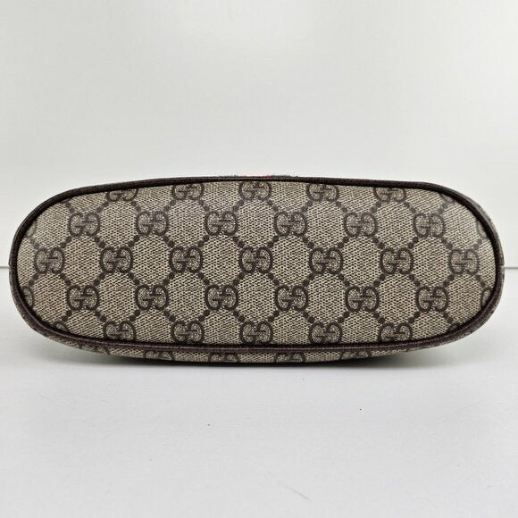 Gucci GG Supreme Monogram Textured Calfskin Web Large Ophidia Cosmetic Case