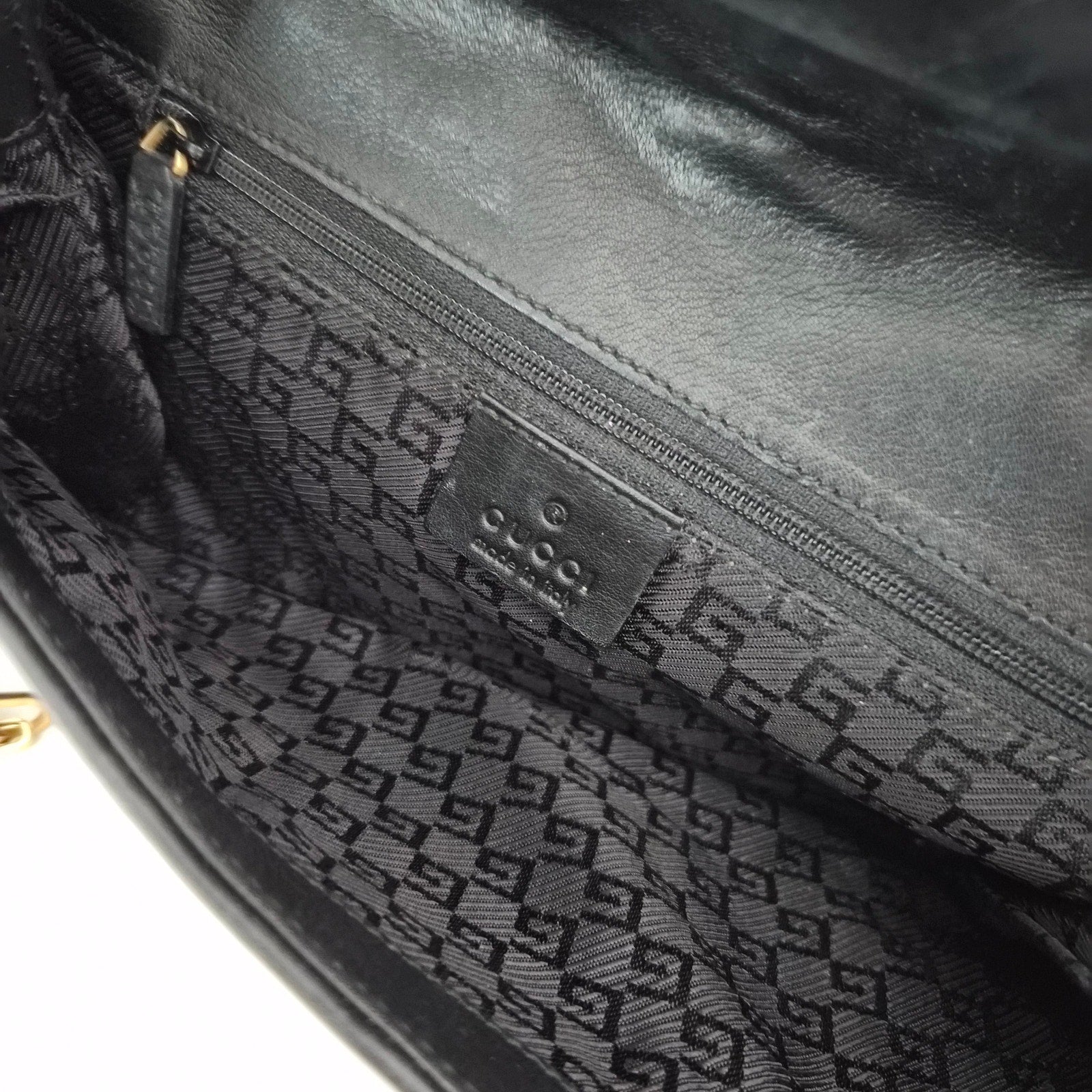Gucci Vintage Quilted Chevron Leather Lion Charm Crossbody