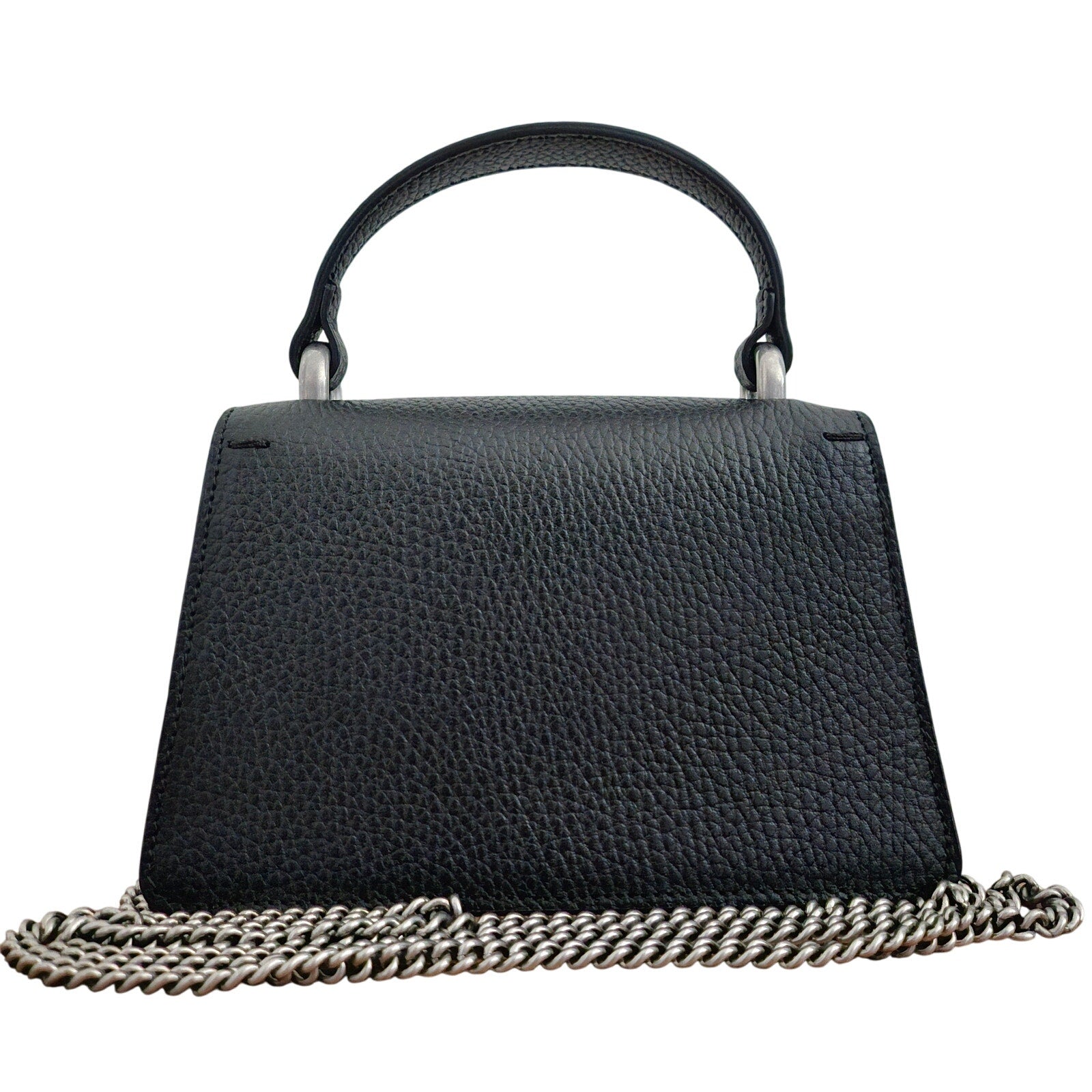 Gucci Mini Crystal Top Handle Dionysus Black Leather Crossbody