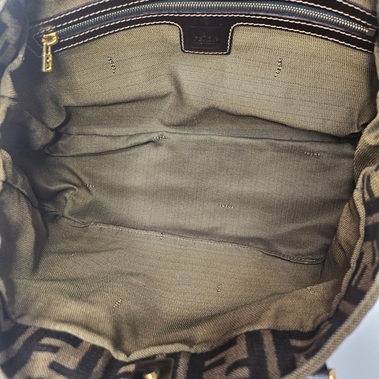 Fendi Zucca Small Holdall Tote Tobacco