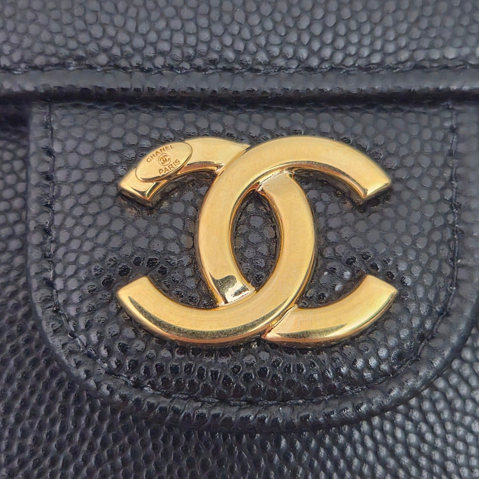 Chanel Shiny Caviar Mini Preppy Coco Shoulder Bag Black