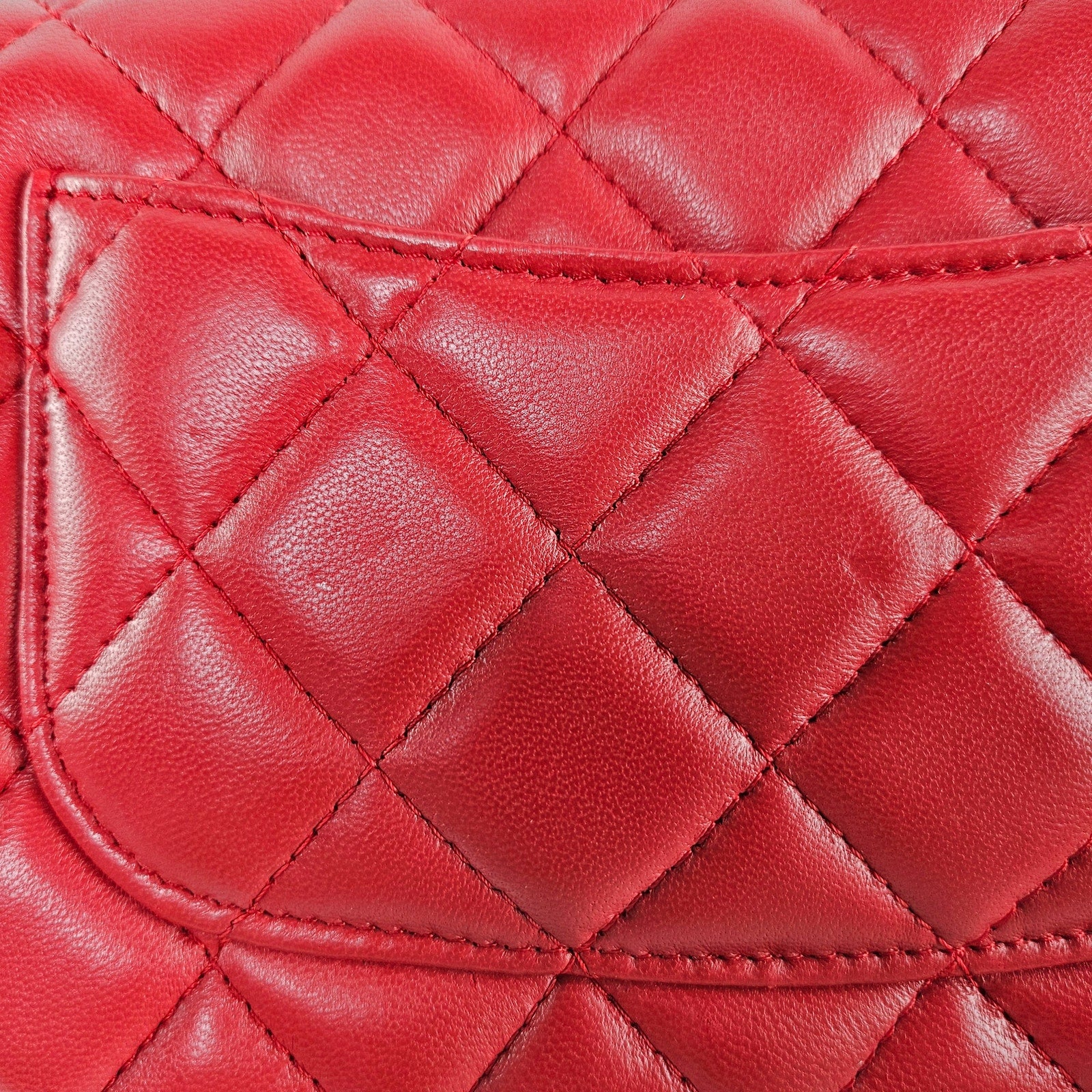 Chanel Chain Around Wallet on Chain Quilted Lambskin Red