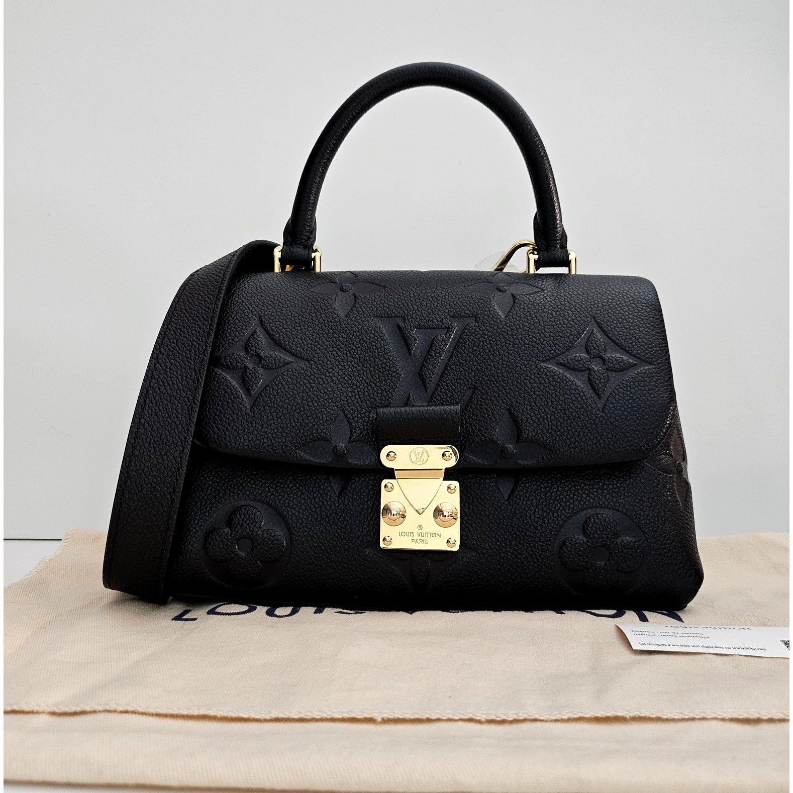 Louis Vuitton Madeleine BB Empreinte Leather Top Handle Bag Black