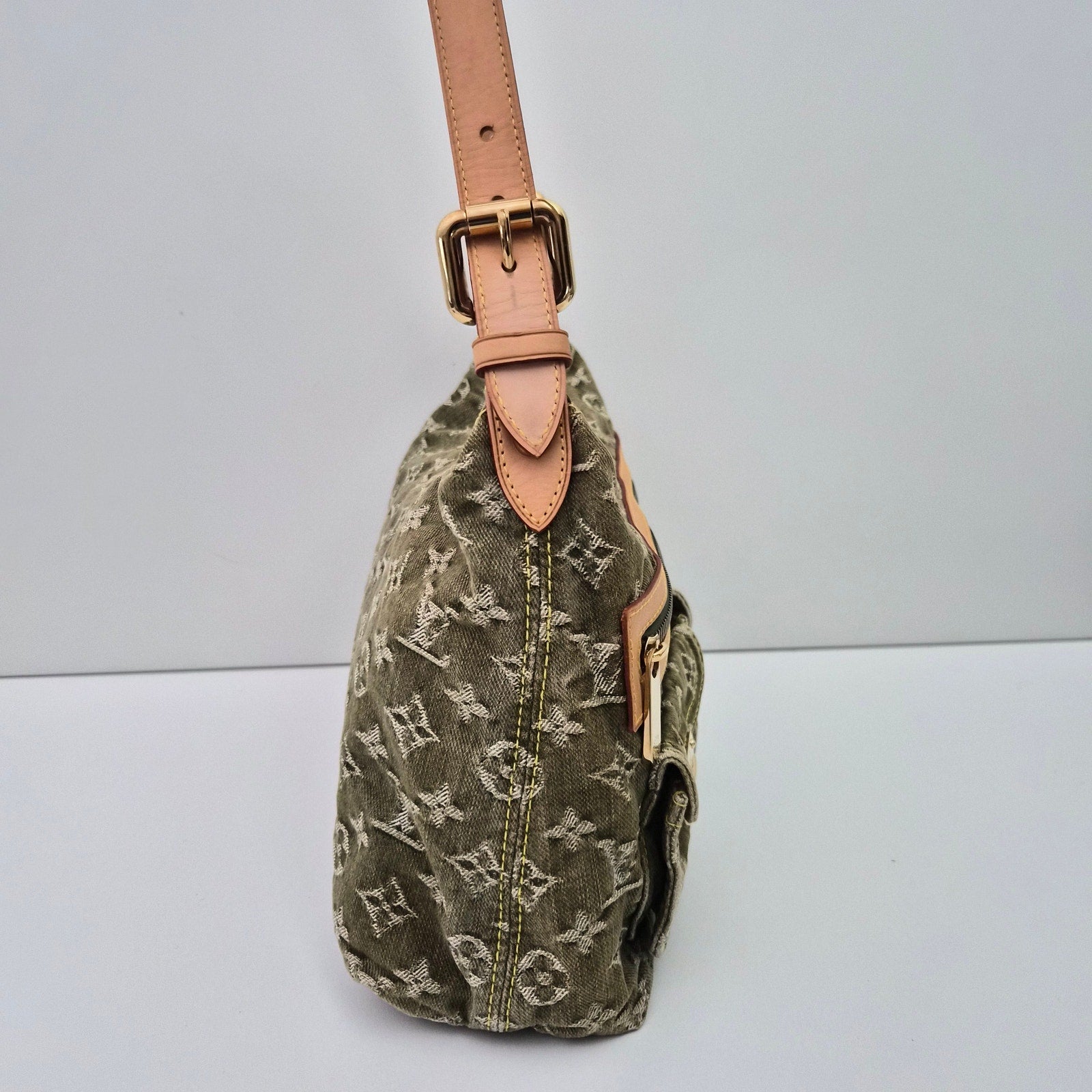 Louis Vuitton Green Denim Monogram Denim Baggy PM Bag