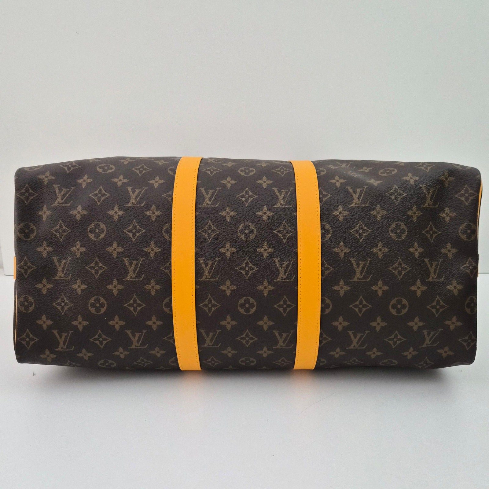 Louis Vuitton Monogram Macassar Keepall Bandoulière 50 Safran Yellow