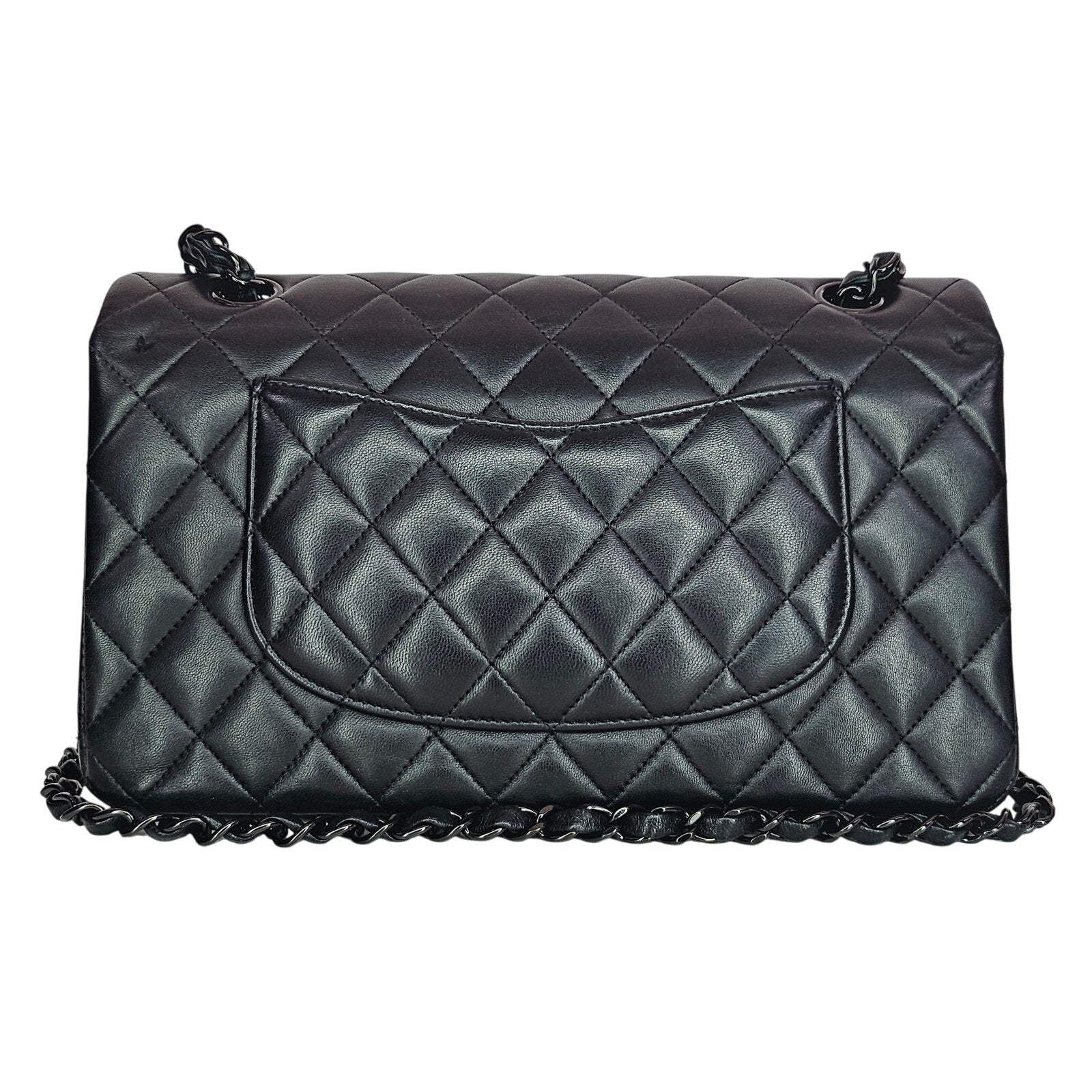 Chanel Lambskin Quilted Medium Double Flap So Black