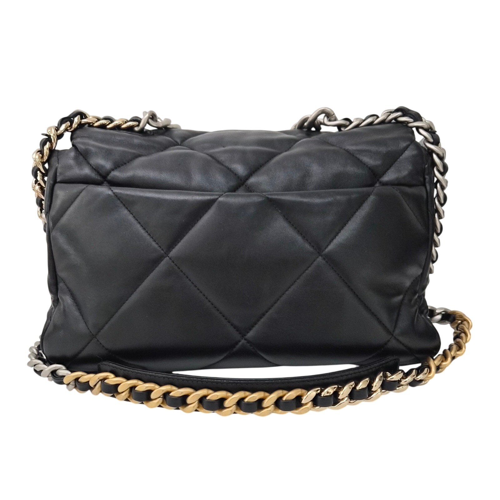 Chanel Lambskin Quilted Large Chanel 19 Flap Black