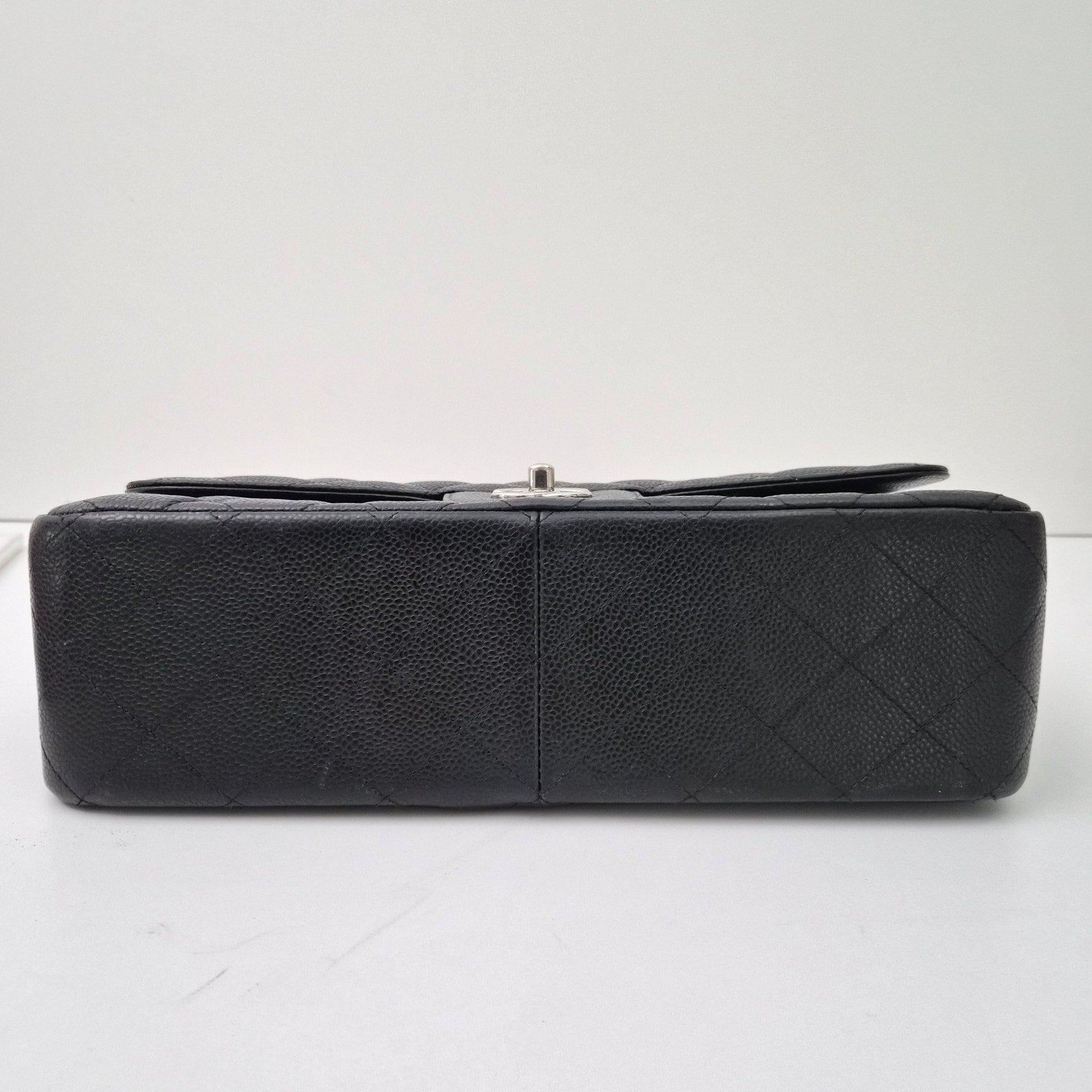 Chanel Caviar Leather Quilted Jumbo Double Classic Flap Black