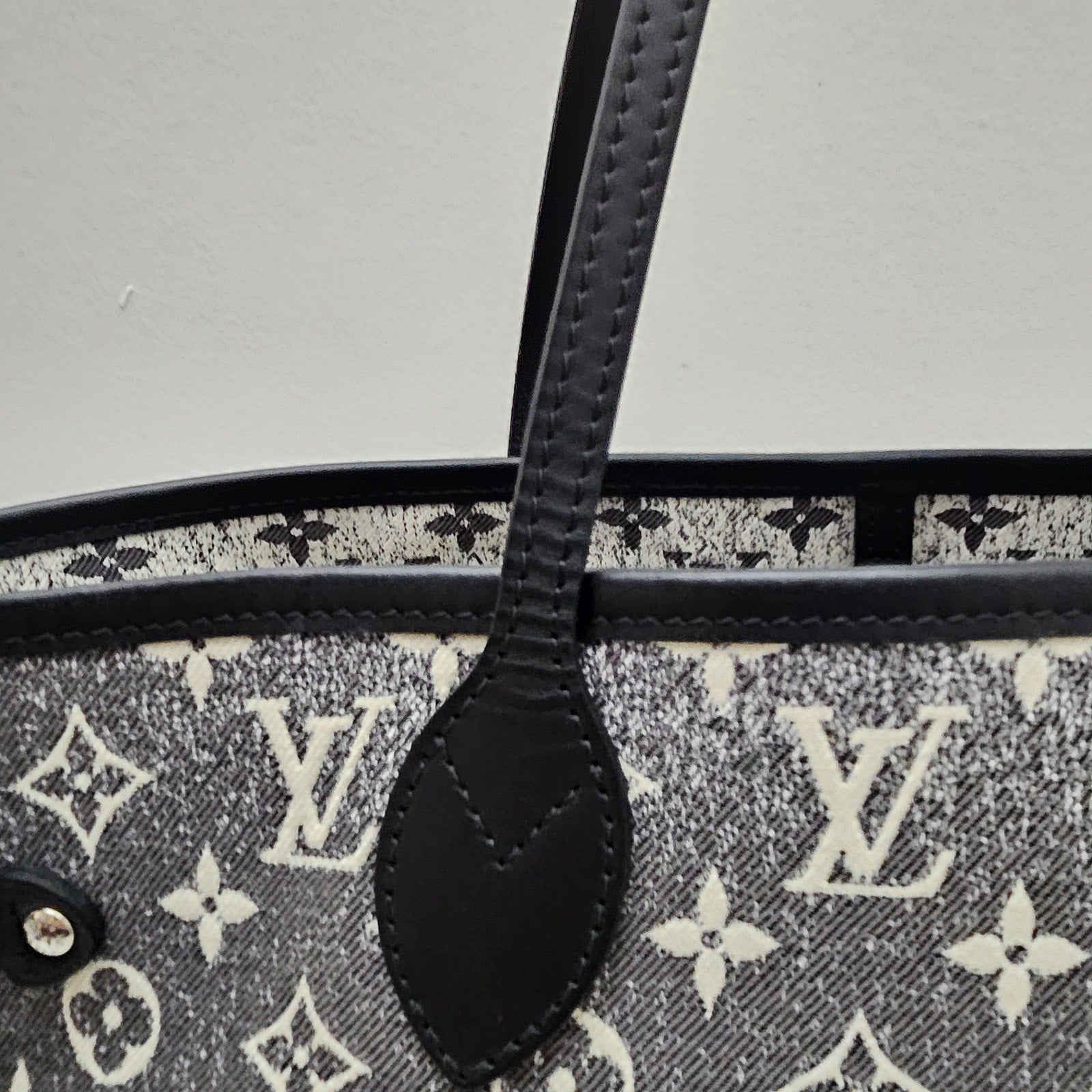 Louis Vuitton Denim Monogram Jacquard Neverfull MM Tote Grey