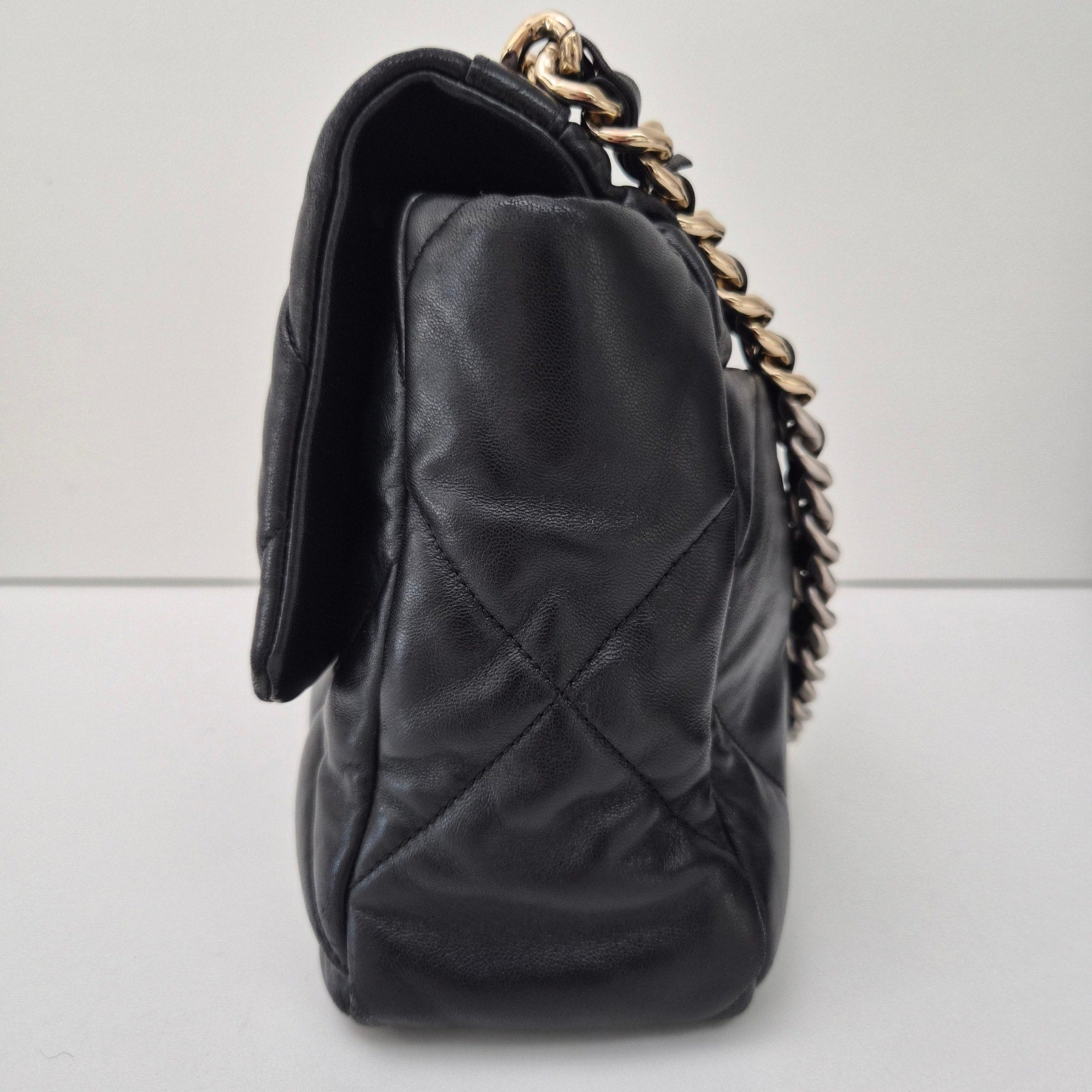 Chanel Lambskin Quilted Large Chanel 19 Flap Black