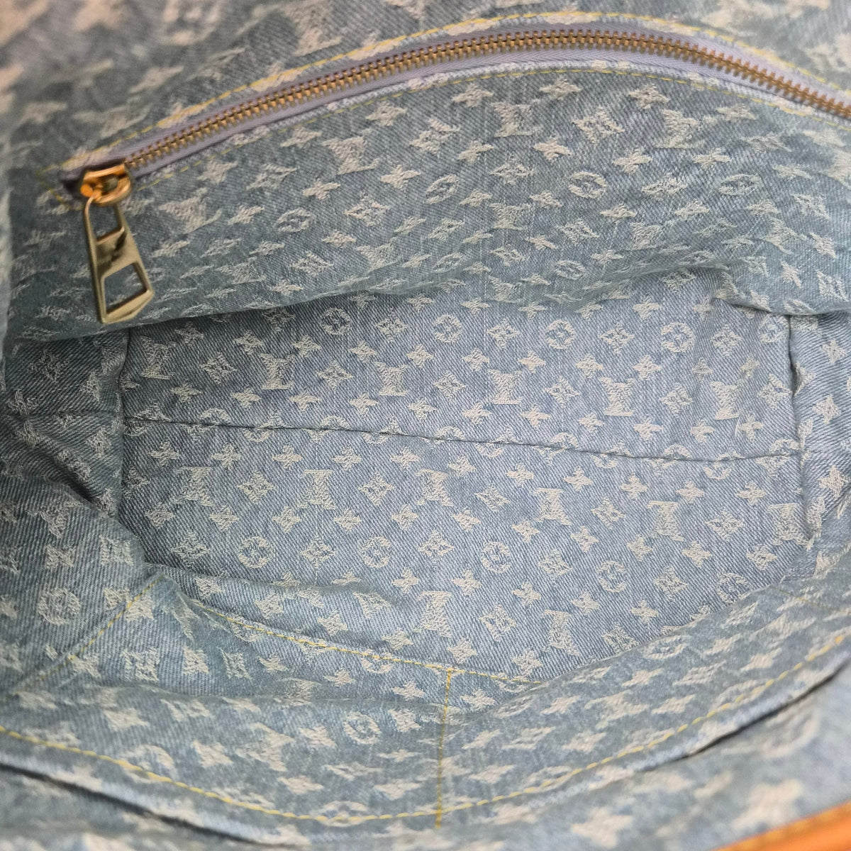 Louis Vuitton Monogram Denim CarryAll PM Sky Blue