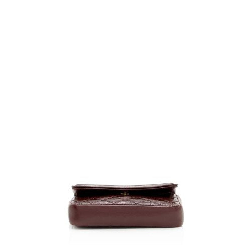 Chanel 2020 Mini Card Holder On Chain Belt Bag Burgundy