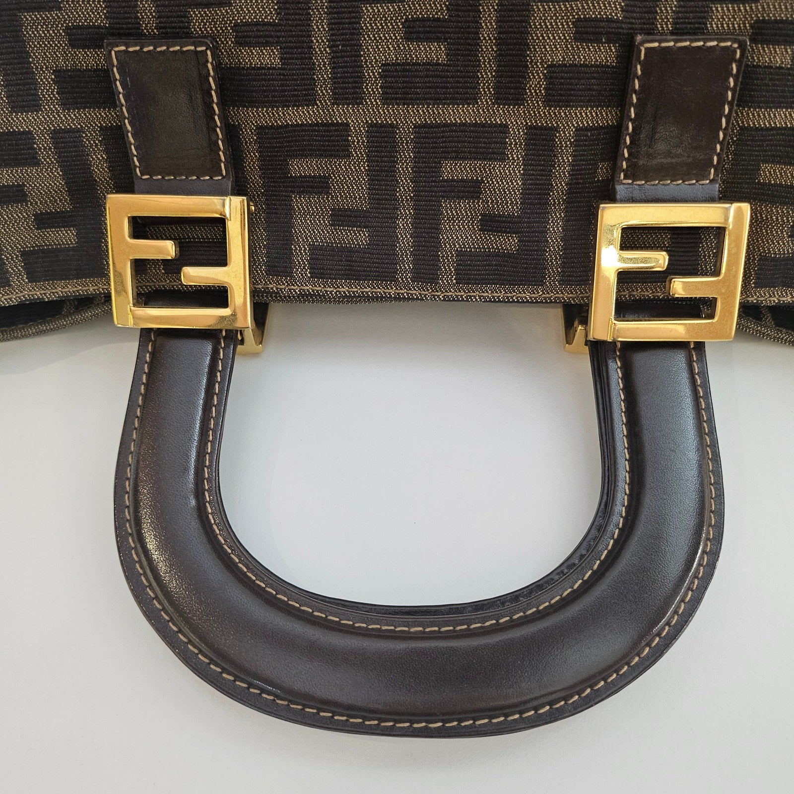 Fendi Zucca Small Holdall Tote Tobacco