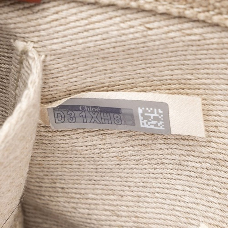 Chloe Small Woody Ribbon Tote With Strap White Brown