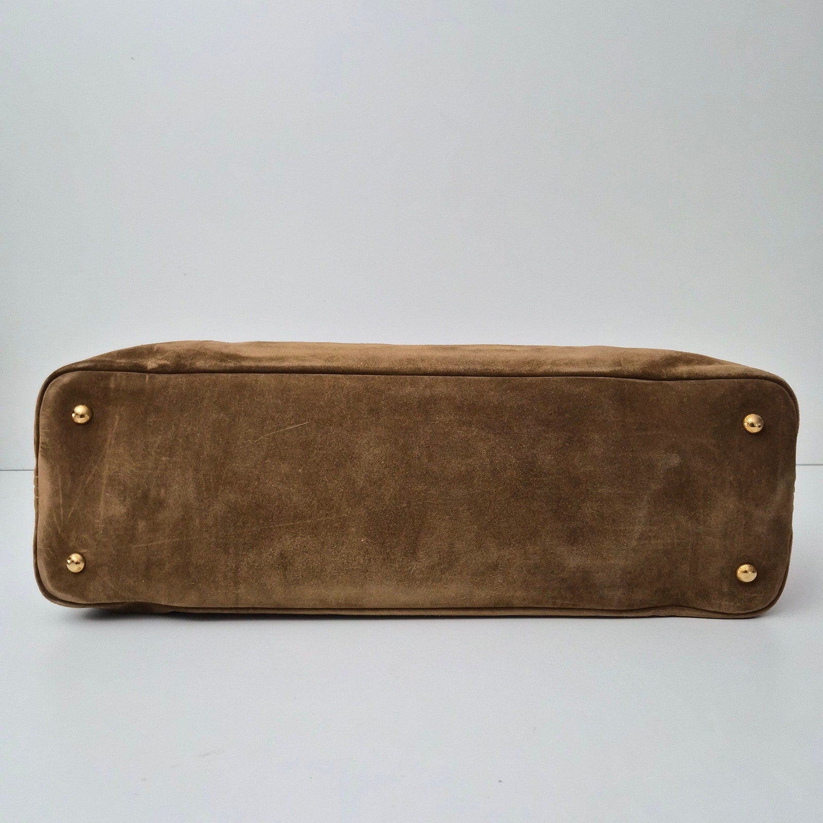 Miu Miu Camoscio Large Aventure Suede Bag Olive Green