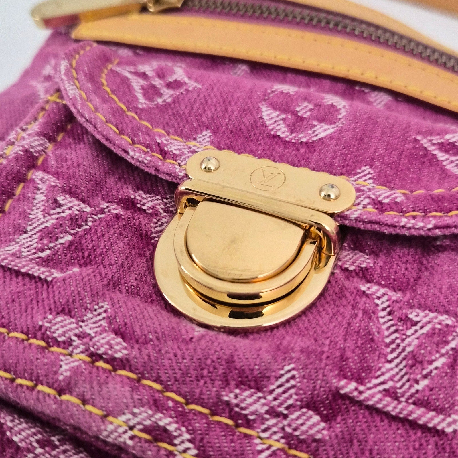 Louis Vuitton Fuchsia Denim Monogram Baggy PM Bag