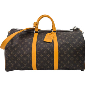 Louis Vuitton Monogram Macassar Keepall Bandoulière 50 Safran Yellow