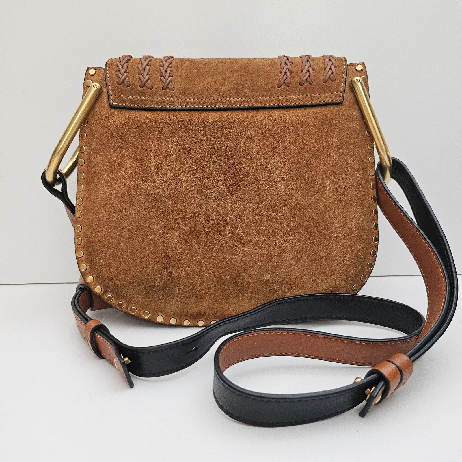 Chloe Small Suede Hudson Crossbody Bag Brown