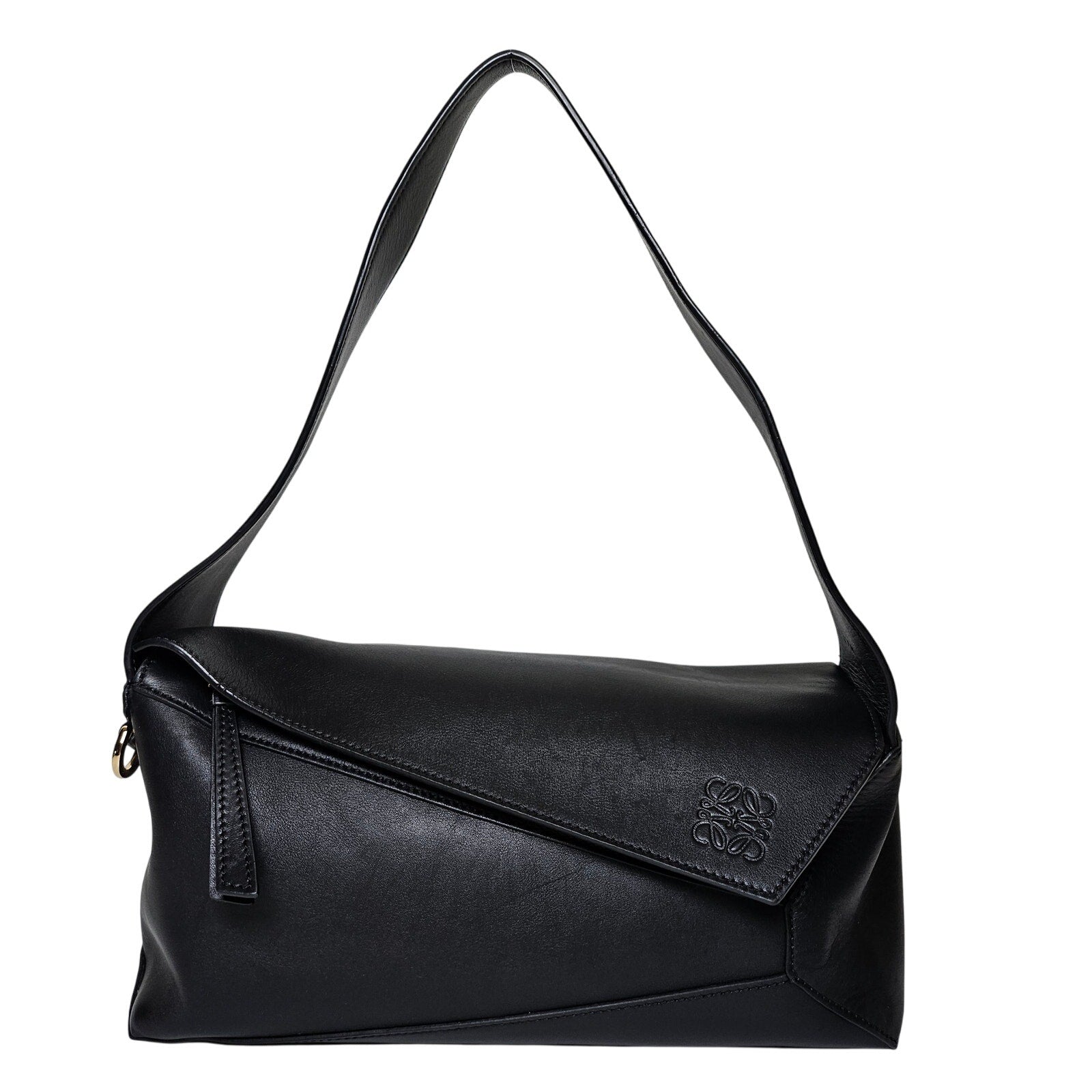 Loewe Puzzle Leather Shoulder Bag Black