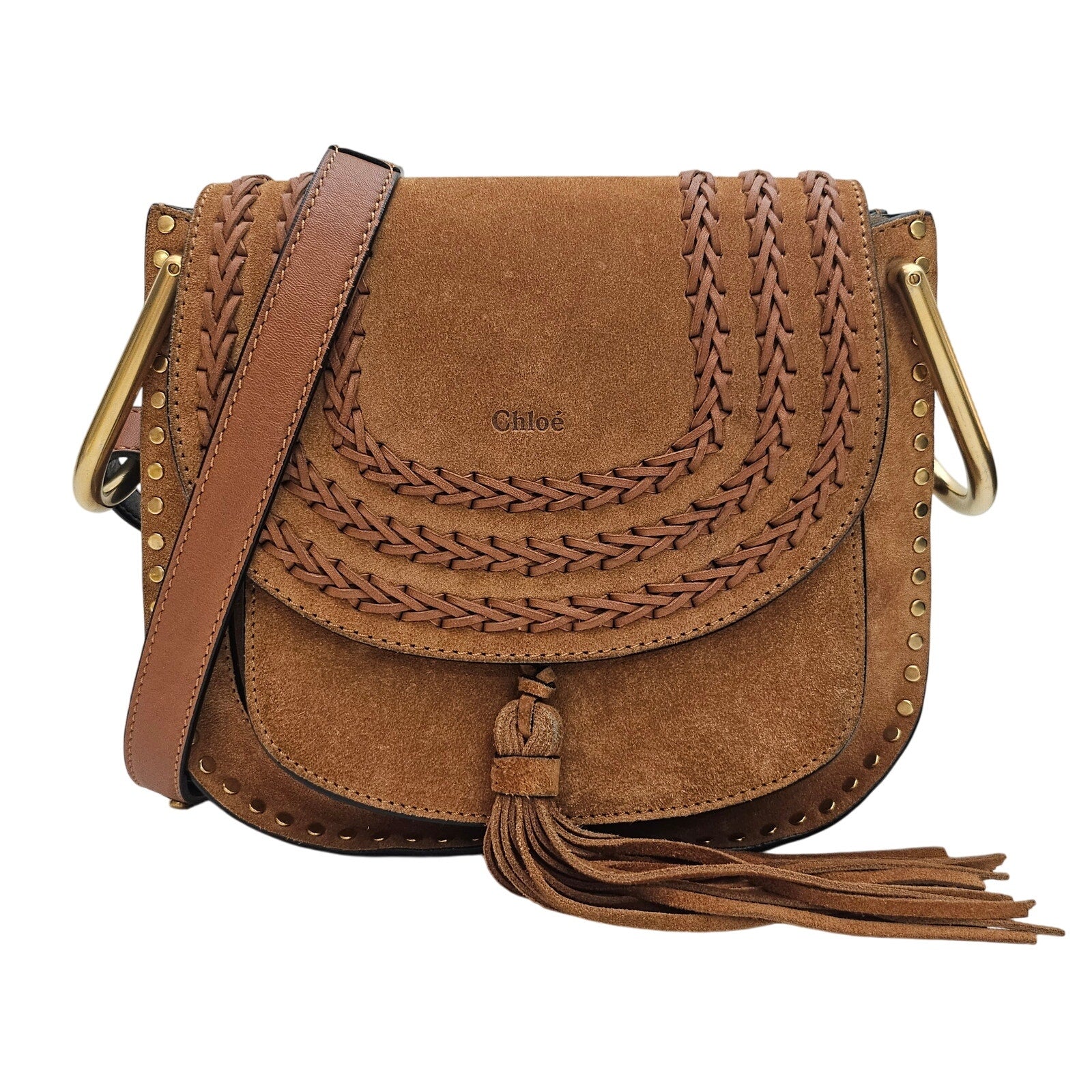 Chloe Small Suede Hudson Crossbody Bag Brown