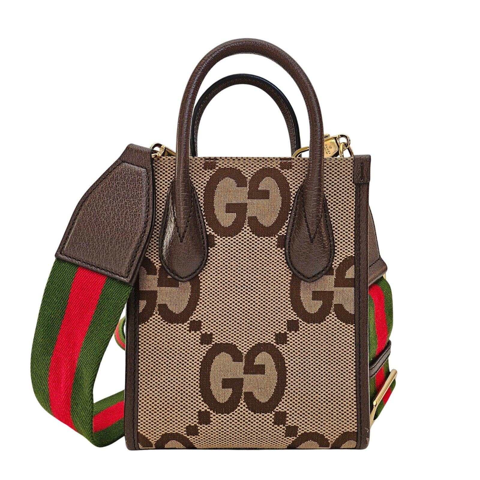Gucci Monogram Jumbo GG Web Mini Vertical Tote