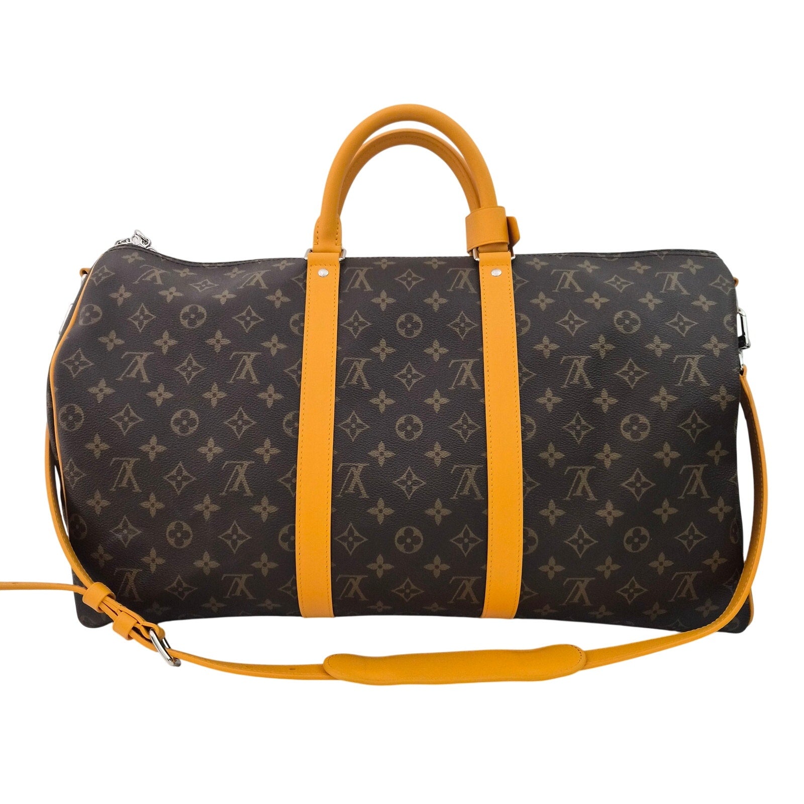 Louis Vuitton Monogram Macassar Keepall Bandoulière 50 Safran Yellow