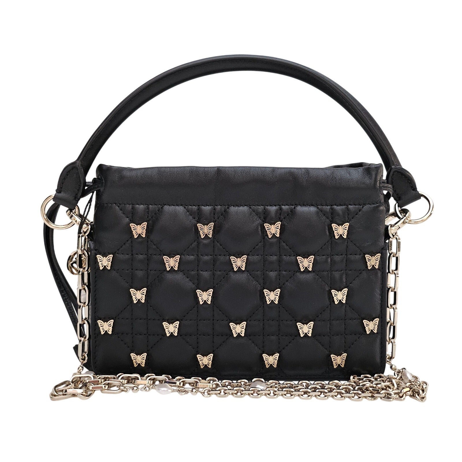 Christian Dior Butterfly Stud Milly Mini Bag Black