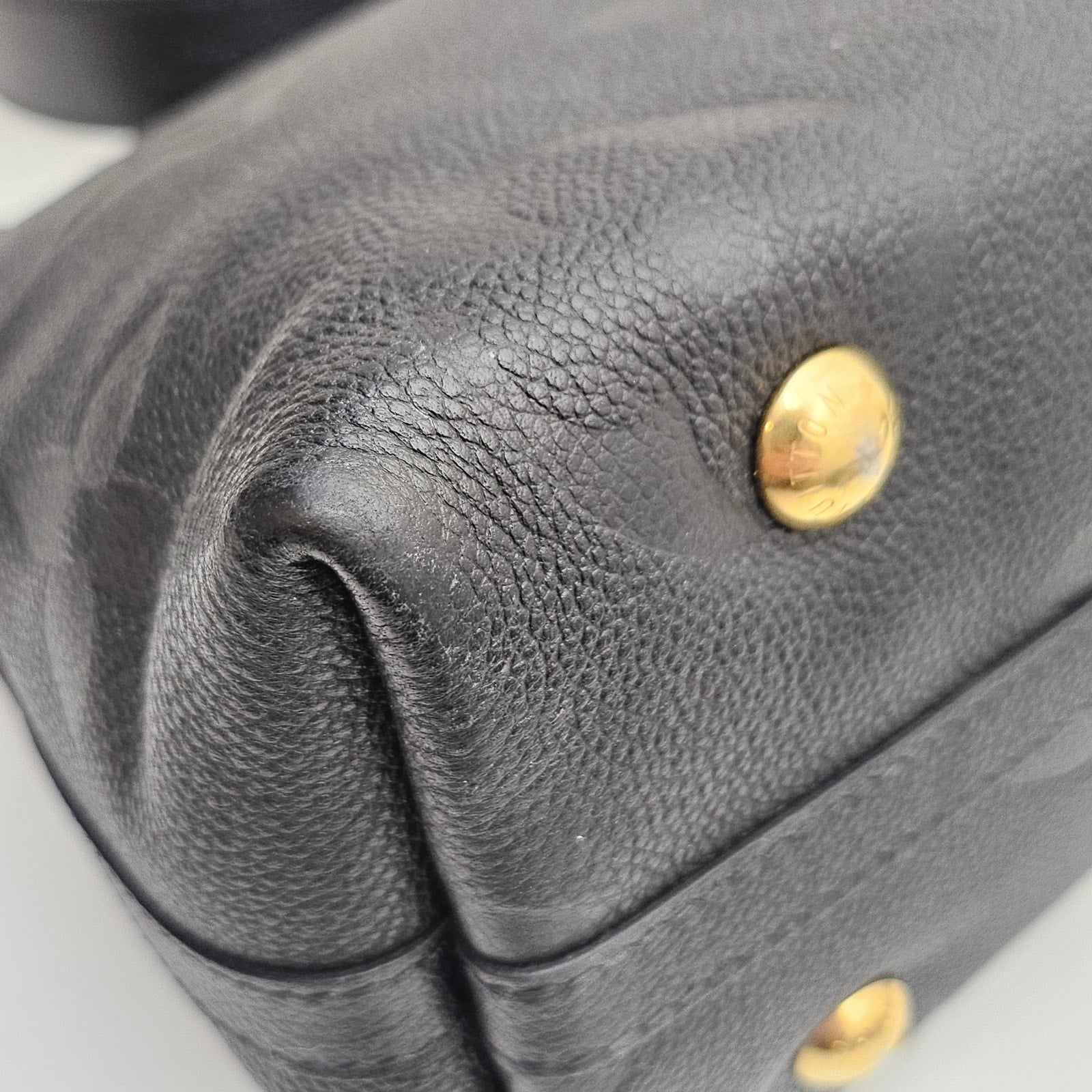 Louis Vuitton Carryall PM Black Empreinte Leather Messenger Bag