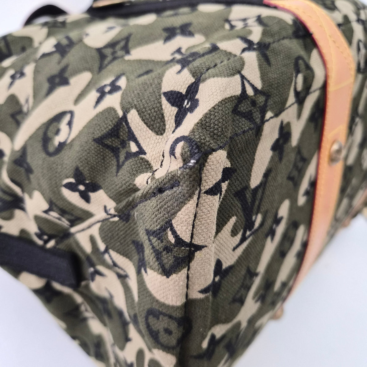 Louis Vuitton Takashi Murakami Green Monogramouflage Treillis Canvas