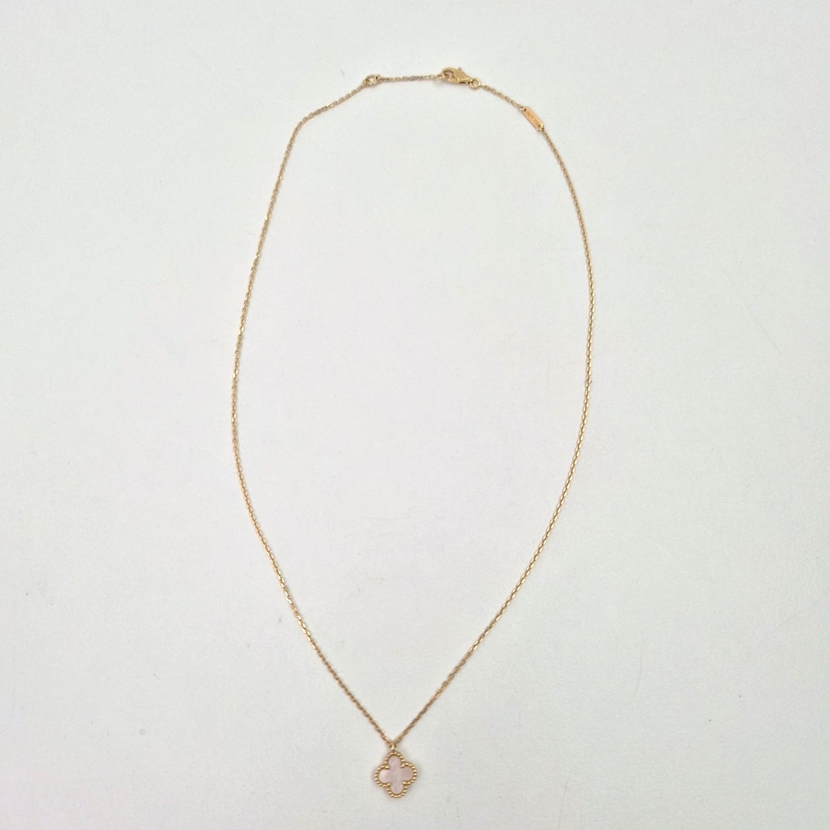 Van Cleef & Arpels 18K Yellow Gold Mother of Pearl Sweet Alhambra Pendant Necklace