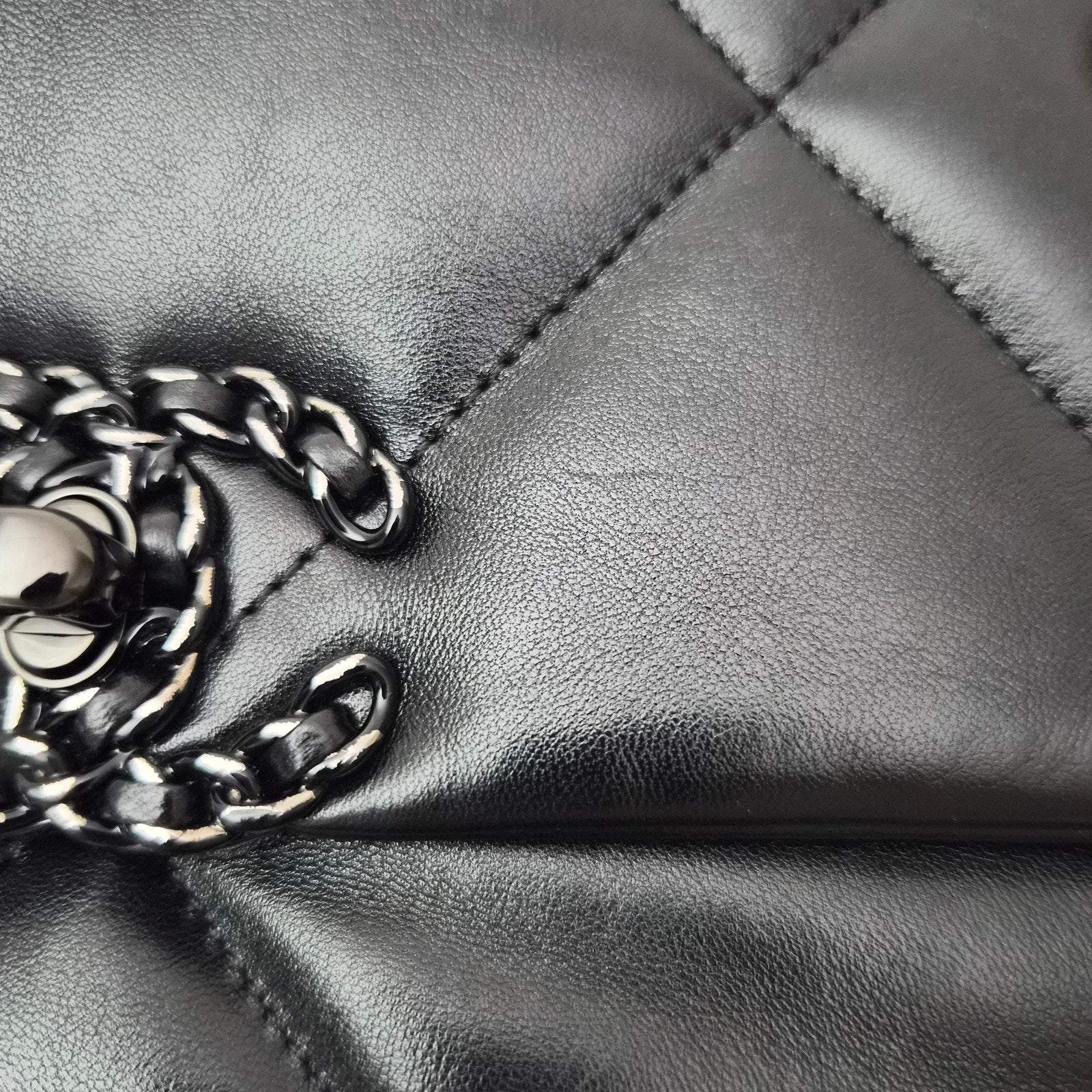 Chanel So Black Lambskin Quilted Small 19 Flap