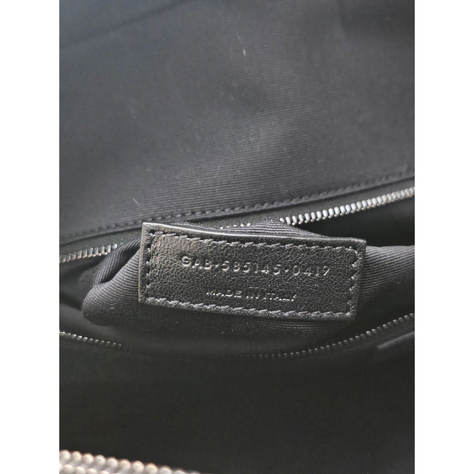 Saint Laurent Calfskin Miles Logo Bowler Duffel Bag Black