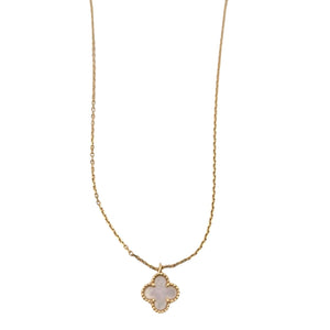 Van Cleef & Arpels 18K Yellow Gold Mother of Pearl Sweet Alhambra Pendant Necklace