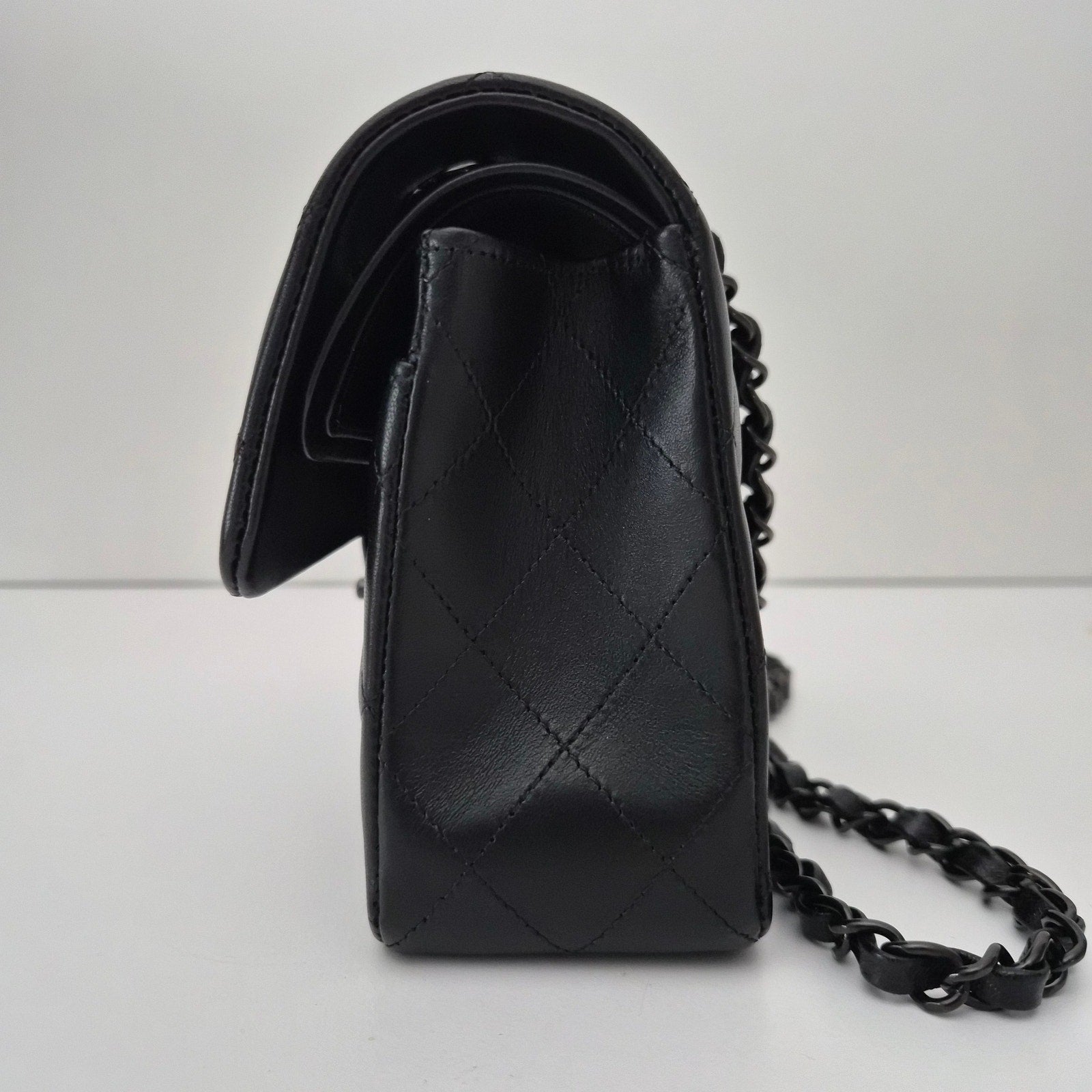 Chanel So Black Lambskin Small Classic Flap