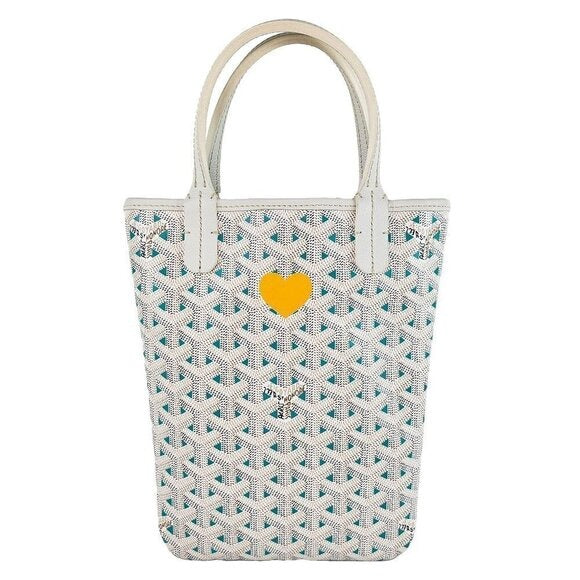 Goyard Poitiers Tote Claire Voie White Blue Coated Canvas Mini