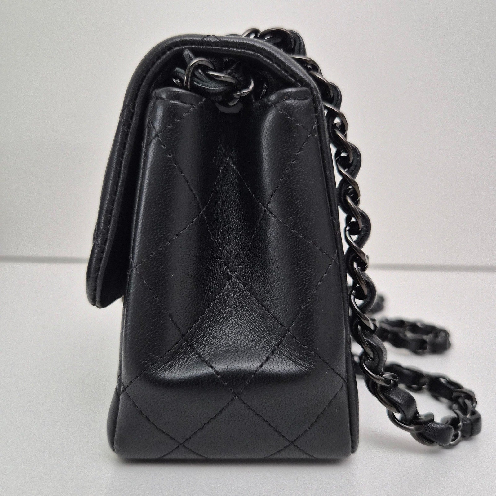 Chanel Lambskin Mini Square So Black Crossbody Bag
