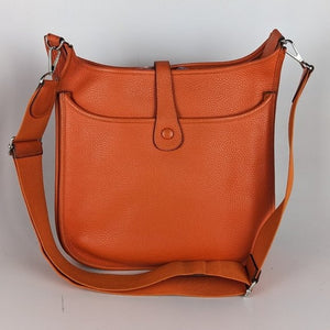 Hermes Clemence Leather III Evelyne GM Crossbody Bag Orange