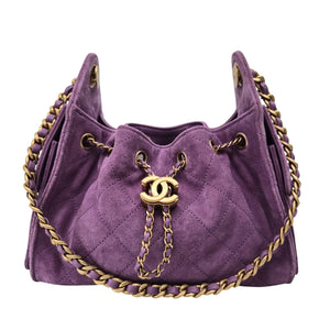 Chanel 25 Mini Purple Suede Shoulder Bag