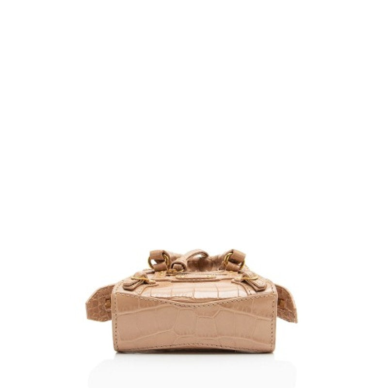 Balenciaga Croc Beige Super Nano Neo Classic City Crossbody