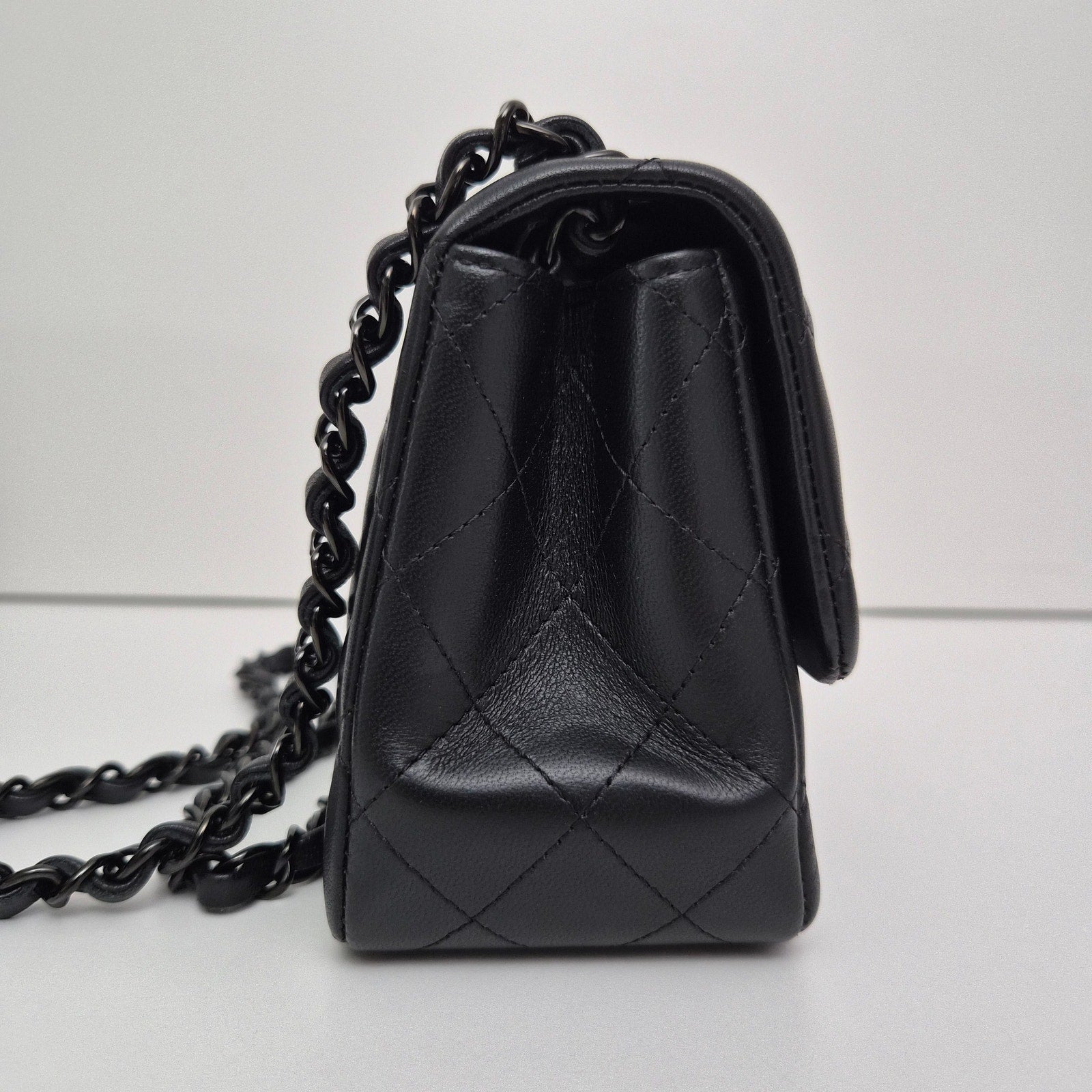 Chanel Lambskin Mini Square So Black Crossbody Bag
