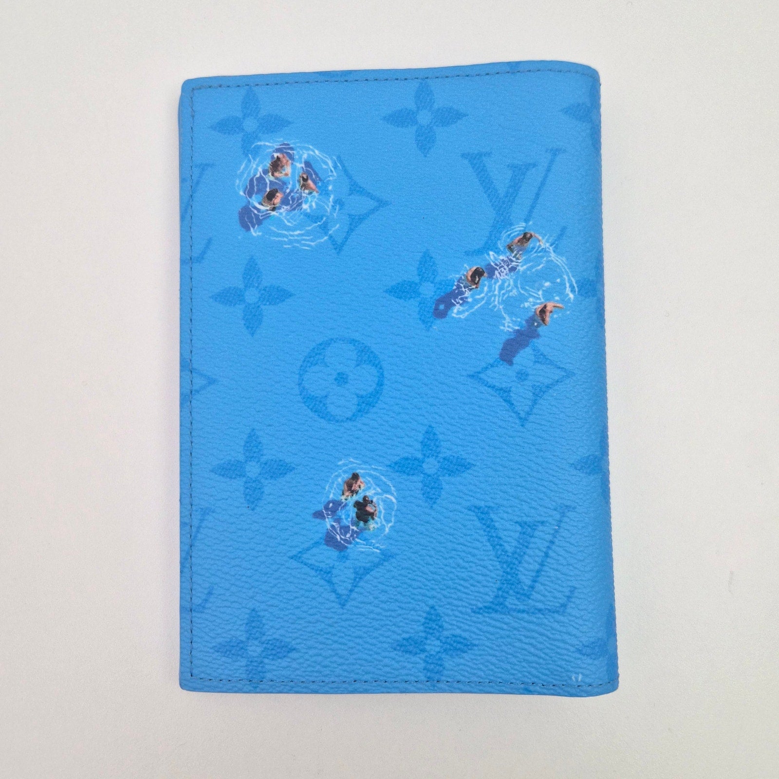 Louis Vuitton Monogram Sports Passport Cover Pool Blue