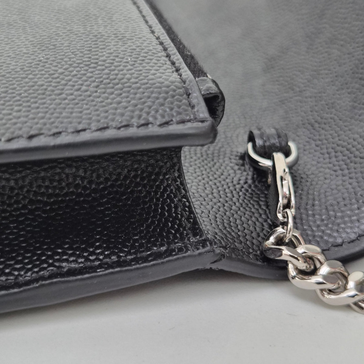 Saint Laurent Kate Monogram Tassel Chain Wallet Black
