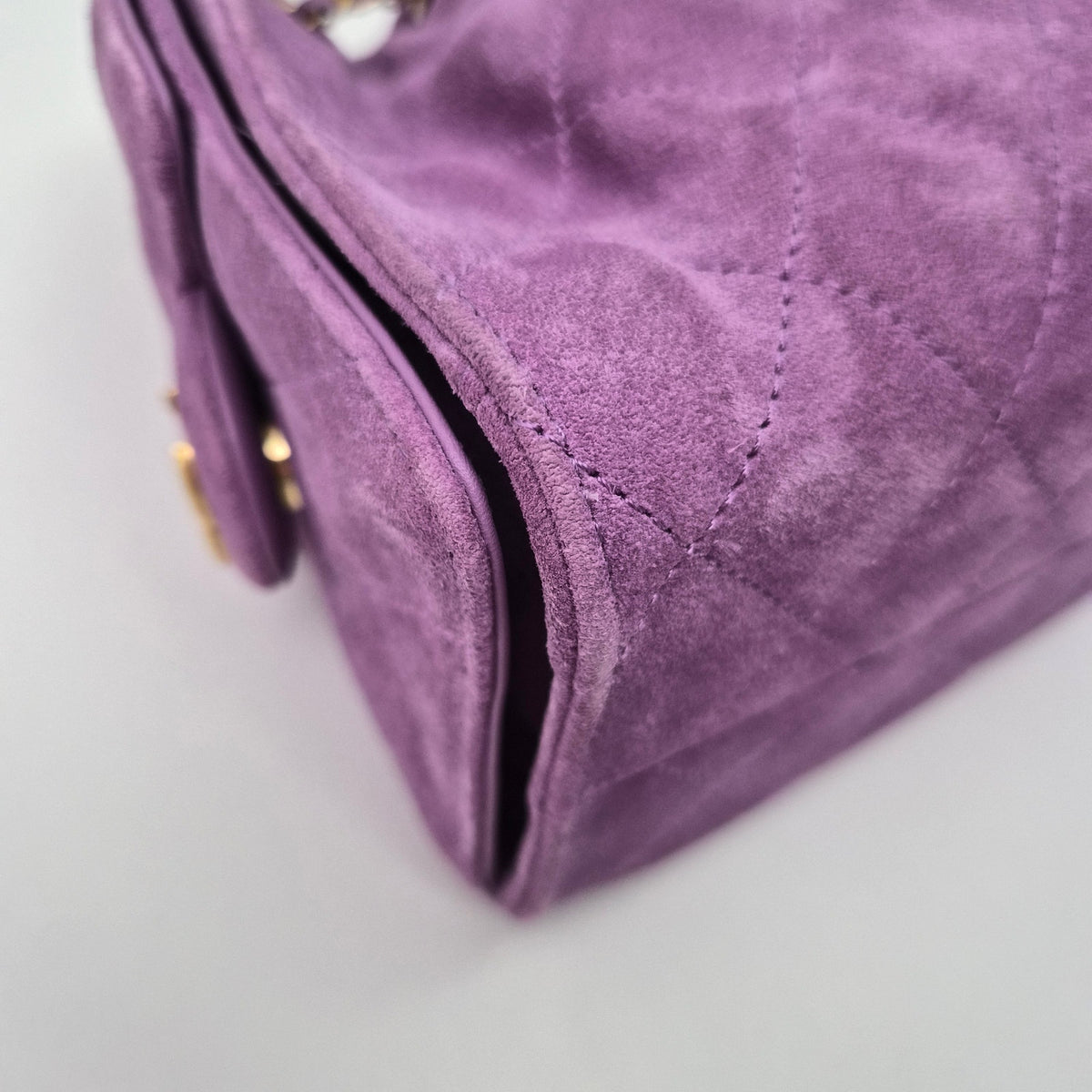 Chanel 25 Mini Purple Suede Shoulder Bag