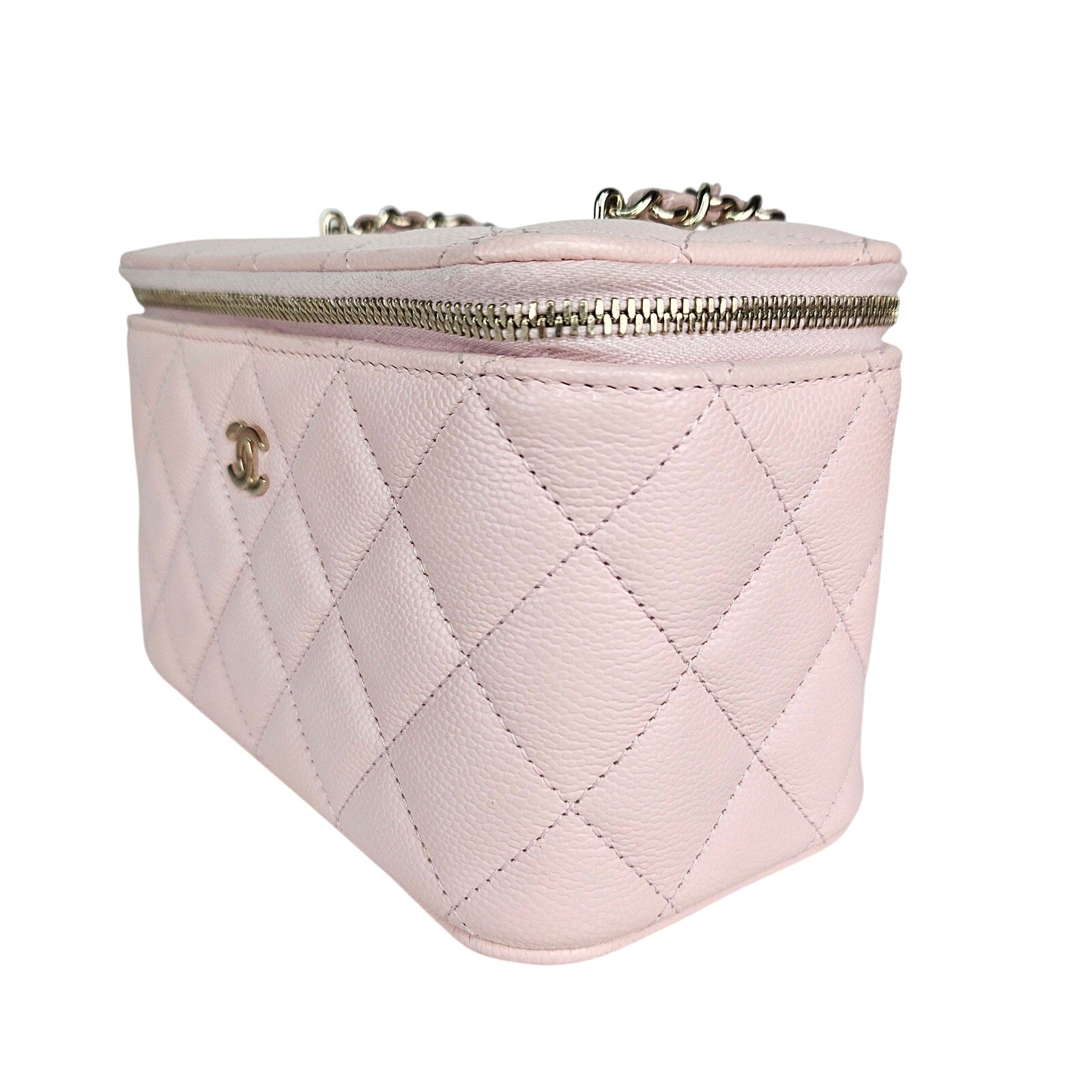 Chanel Caviar Leather Vanity with Chain 25S Crossbody Bag Light Pink