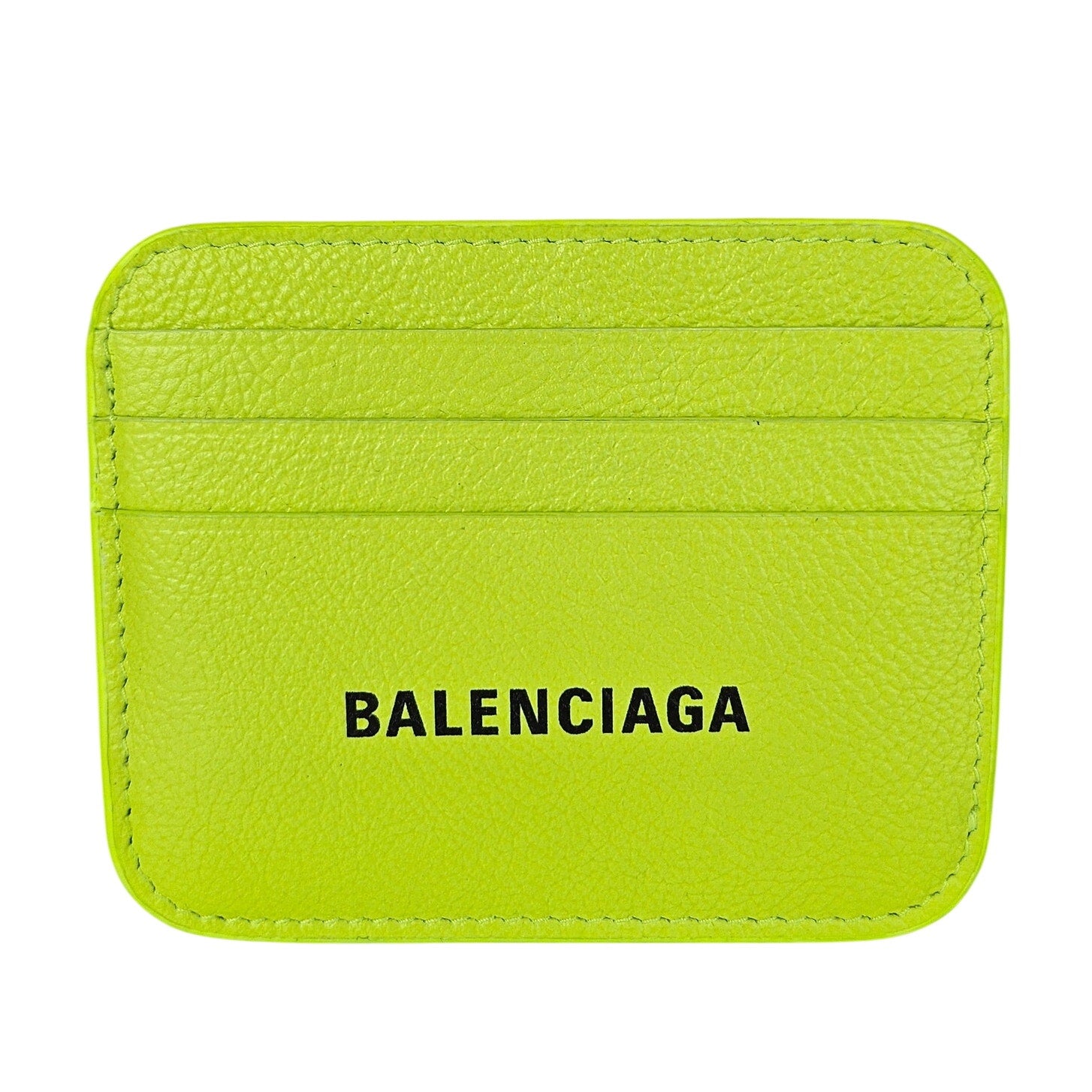 Balenciaga Everyday Neon Yellow Card Holder