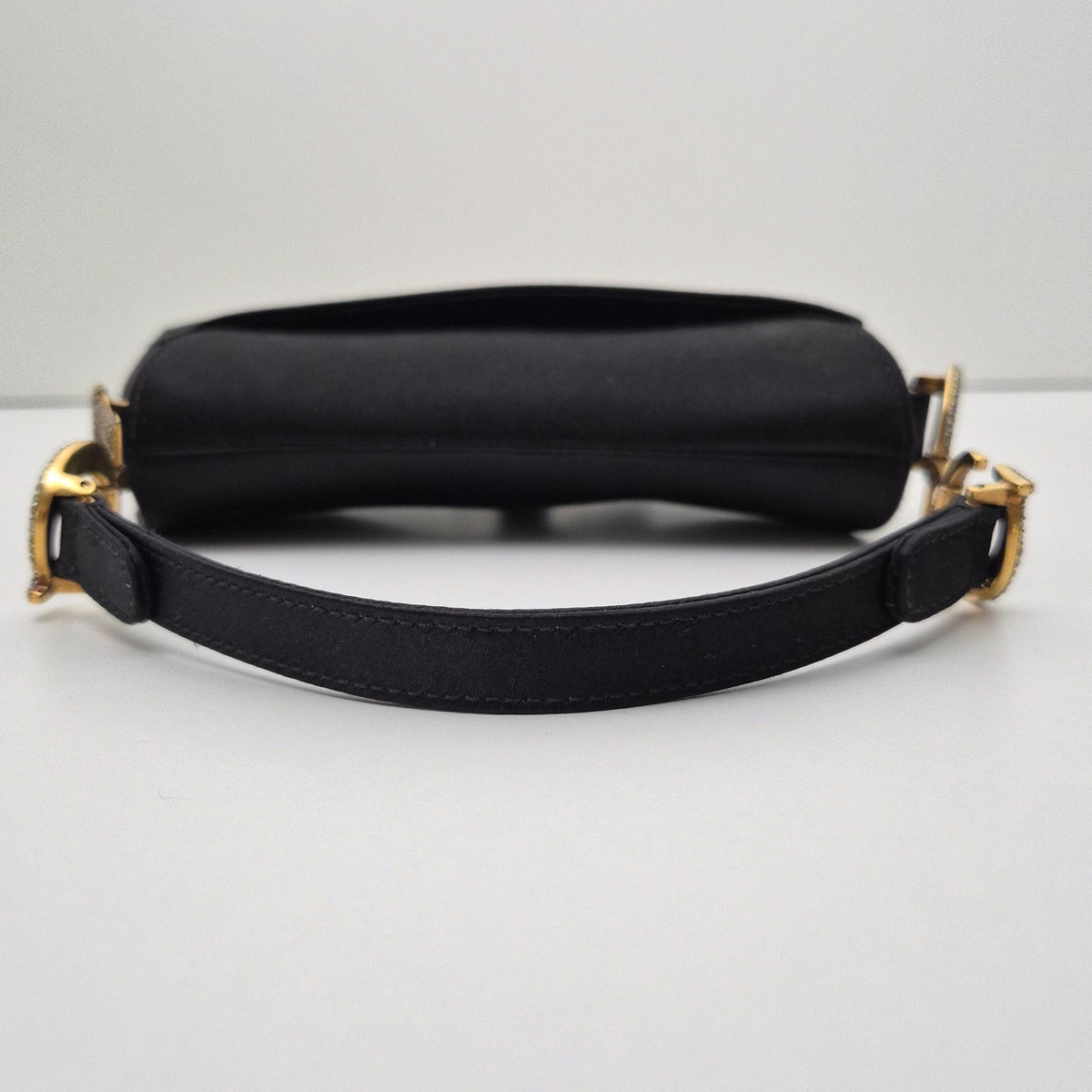 Christian Dior Satin Crystal Mini Saddle Bag