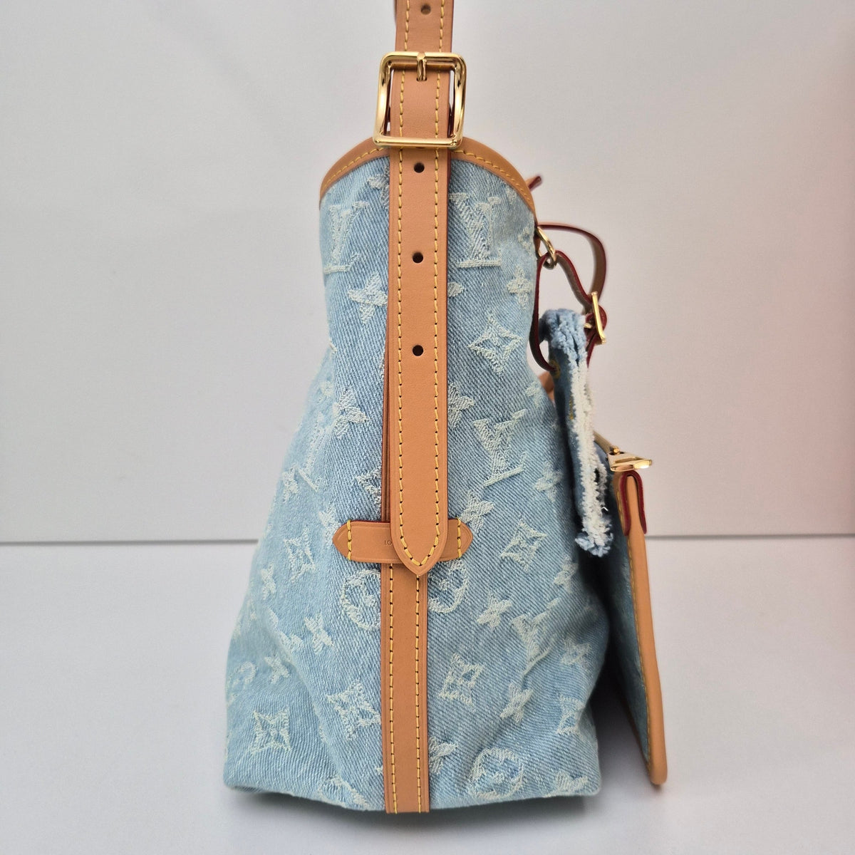 Louis Vuitton Monogram Denim CarryAll PM Sky Blue